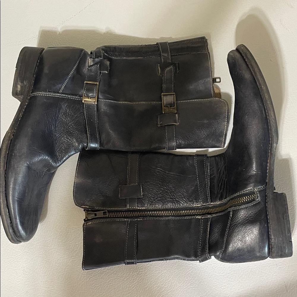 BED/STU Women's Black Leather Western Boots. Good Condition. Size 9.